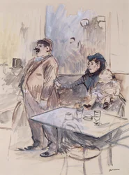 アブサン、1885年（紙とトイレ、ガッシュ）